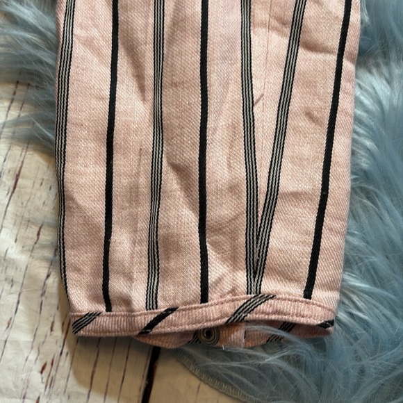 Rag & Bone Claudia Linen Striped Pink Belted Pants sz 0 - Picture 6 of 10